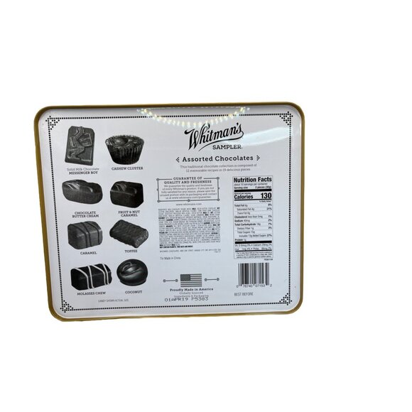 Whitmans Sampler Peanuts Holiday Tin Red & Green Collectible Rectangular Storage - Picture 2 of 7